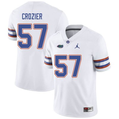 Men's Florida Gators #57 Coleman Crozier NCAA Jordan Brand White Authentic Stitched College Football Jersey IFK6762QU